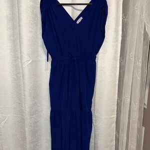 Calvin Klein Blue Sleeveless V-Neck Maxi Sundress